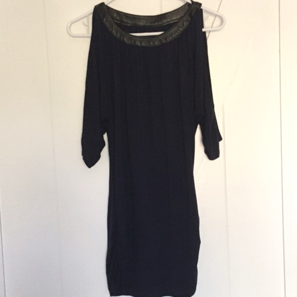 INC Midnight Blue Cold Shoulder Blouse